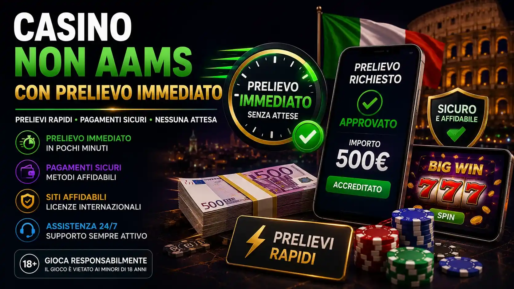Casino non aams con prelievo immediato